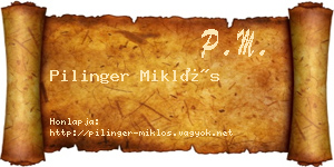 Pilinger Miklós névjegykártya